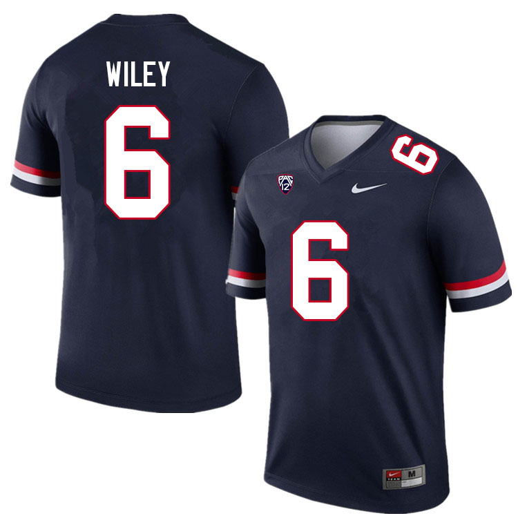 Men #6 Michael Wiley Arizona Wildcats College Football Jerseys Sale-Navy
